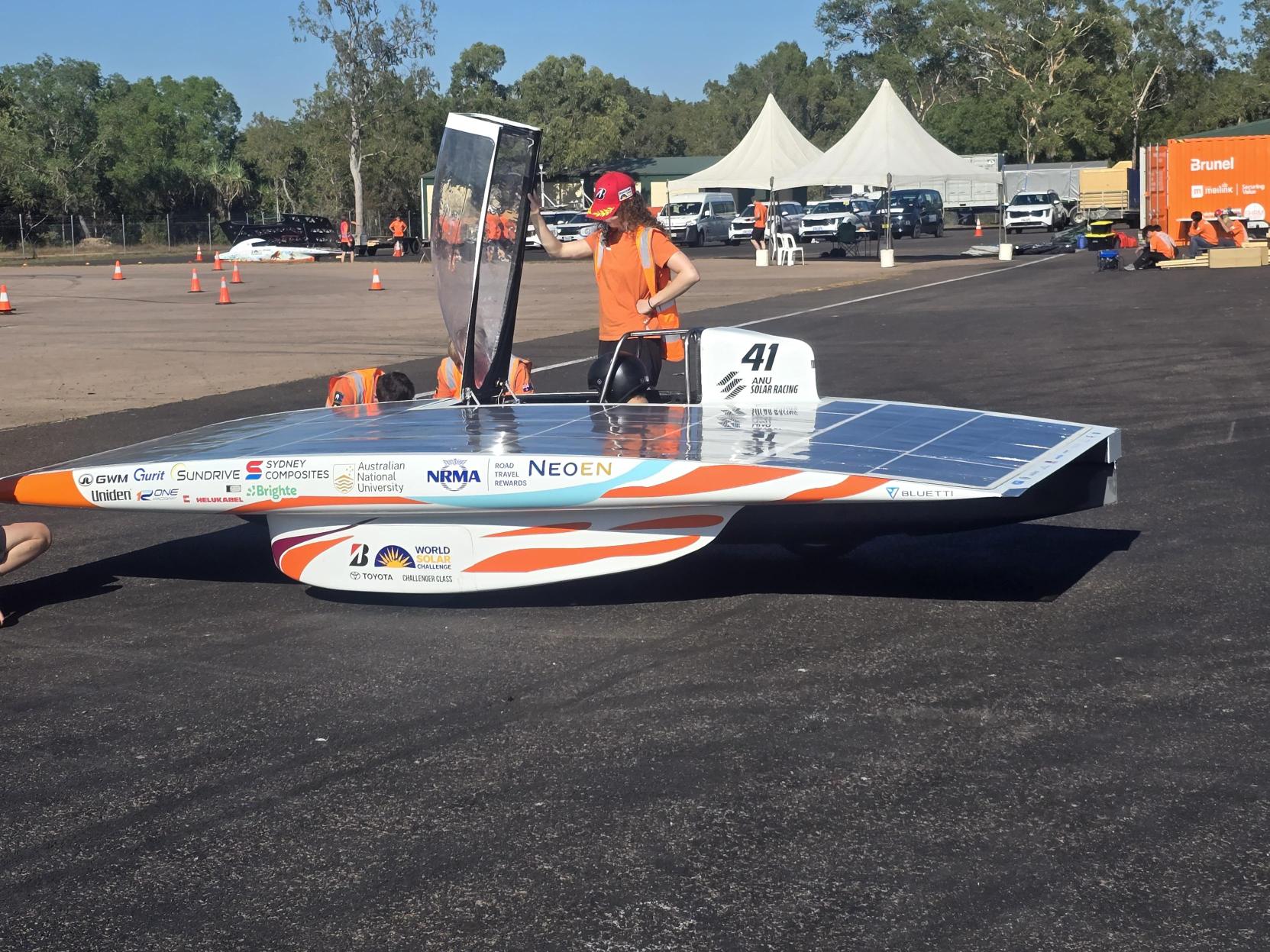 Installed hinge with latches